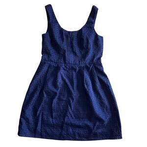 Anne Klein AK Blue Textured Fit Flare Dress Women’s Size 8